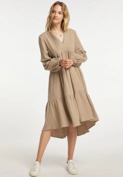 Mujer DREIMASTER INCUS - Vestido Informal - Steinbeige