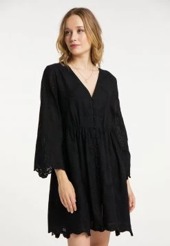 Mujer DREIMASTER EUCALY - Vestido Informal - Schwarz