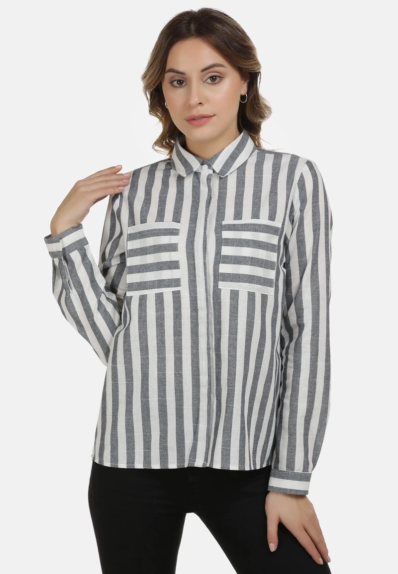 Mujer DREIMASTER BLUSE - Camisa - Marine Weiss 1 Mujer DREIMASTER BLUSE - Camisa - Marine Weiss