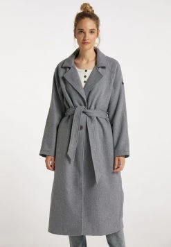 Mujer DREIMASTER KEYTI - Abrigo Clásico - Hellgrau Melange