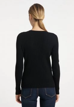 Mujer DREIMASTER TAKELAGE - Chaqueta De Punto - Schwarz -Tienda DreiMaster barata 76cbd140809849738c1a0d17746bee58