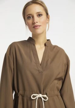 DreiMaster Mujer Vestido Informal - Oliv -Tienda DreiMaster barata 77a96099603b48fb8c59a7daa602d58d