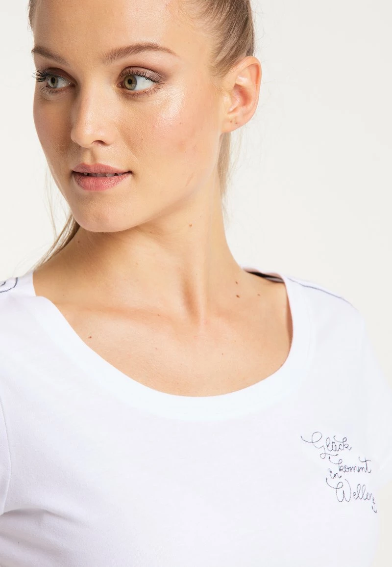 Mujer DREIMASTER T-SHIRT MIT STICKEREI - Camiseta Estampada - White 4 Mujer DREIMASTER T-SHIRT MIT STICKEREI - Camiseta Estampada - White - Imagen 4