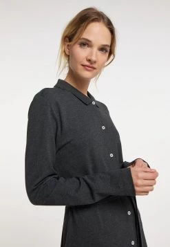 Mujer DREIMASTER BRIDGEPORT - Vestido Camisero - Dunkelgrau Melange -Tienda DreiMaster barata 7a4d7cd22b56450d8fe3e71548e94b1b