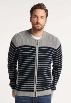 DreiMaster Hombre Chaqueta De Punto - Hellgrau Melange Marine