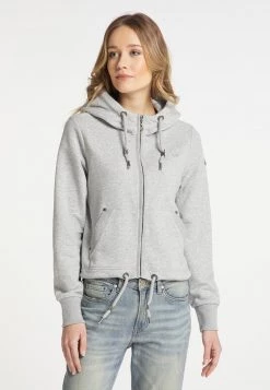 Mujer DREIMASTER TAKELAGE - Sudadera Con Cremallera - Hellgrau Melange