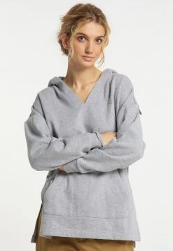 DREIMASTER TAKELAGE - Jersey Con Capucha - Grau Melange, Mujer