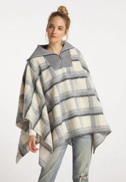 Mujer DREIMASTER BATUTTA - Poncho - Karo Grau