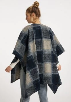 Mujer DREIMASTER BATUTTA - Poncho - Karo Blau -Tienda DreiMaster barata 8fab66d060ae46a18b372e1c3e4948b1