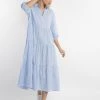 DreiMaster GESTREIFTES - Vestido Informal - Hellblau Wollweiss, Mujer