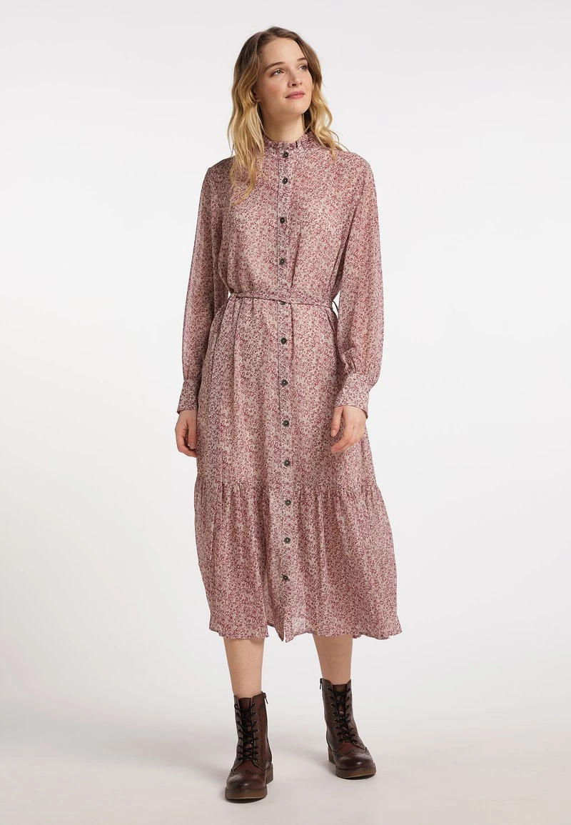 DreiMaster Mujer MIT ALLOVER-PRINT - Vestido Camisero - Hellbeige Beerenrot 1 DreiMaster Mujer MIT ALLOVER-PRINT - Vestido Camisero - Hellbeige Beerenrot