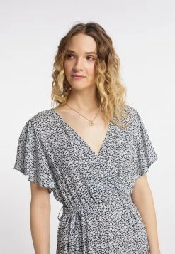 DreiMaster Mujer Vestido Largo - Marine Wollweiss -Tienda DreiMaster barata 999edaa60d54459ba6f752f8068d44a5