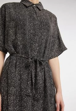 DreiMaster Mujer Vestido Camisero - Schwarz/wollweiss -Tienda DreiMaster barata 9d5a3f3794cd46f18034ad5ef88f1d24