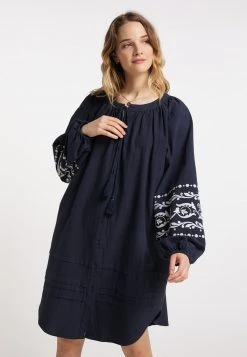 DreiMaster Mujer Vestido Camisero - Marine