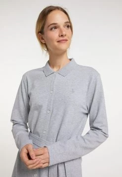 DREIMASTER BRIDGEPORT - Vestido Camisero - Hellgrau Melange, Mujer -Tienda DreiMaster barata 9f7e10602e5648eb8635685f9d7f0ef9