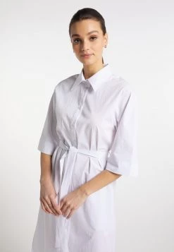 DreiMaster Mujer Vestido Camisero - Weiss -Tienda DreiMaster barata a157295b2785467dba891d8296c12fb1