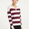 DREIMASTER BRIDGEPORT - Jersey De Punto - Wollweiss Rot, Mujer