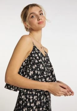 DreiMaster Vestido Largo - Schwarz Rosa, Mujer -Tienda DreiMaster barata a7a7256545954dc2af6471a076269bbf