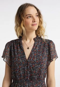 DreiMaster Mujer RÜSCHEN - Vestido Largo - Marine Mehrfarbig -Tienda DreiMaster barata a7c8d2867d8e41268f739af2f7786681