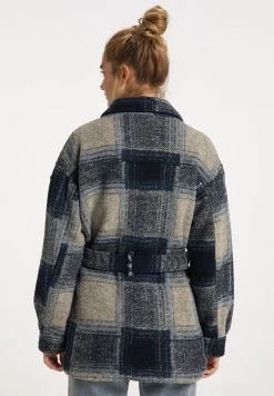 Mujer DREIMASTER KEYTI - Abrigo Corto - Karo Blau -Tienda DreiMaster barata ad0094c18c3046279cc6045377742264