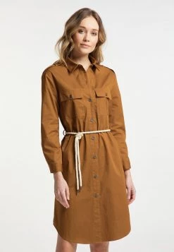 Mujer DREIMASTER ELMWOOD - Vestido Camisero - Cognac