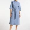 DreiMaster Vestido Camisero - Graublau, Mujer