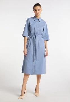 DreiMaster Vestido Camisero - Graublau, Mujer