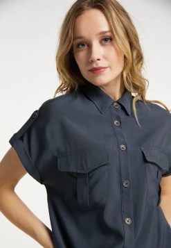 Mujer DREIMASTER IDEM - Camisa - Graublau -Tienda DreiMaster barata b7152c92fe22435480950182a321d27c