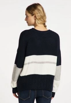 Mujer DREIMASTER INCUS - Jersey De Punto - Dark Blue/beige/grey -Tienda DreiMaster barata b88f5b3ca68b4aa492448ceac83bb3bd