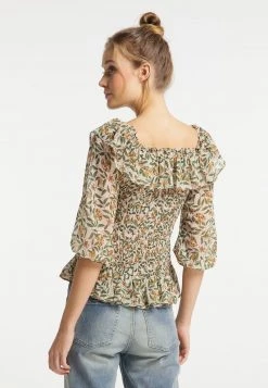 DreiMaster Blusa - Weiss Blumen, Mujer -Tienda DreiMaster barata bad9917557694bfa874404a562591245
