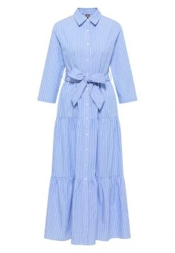 DreiMaster Mujer Vestido Camisero - Hellblau/wollweiss -Tienda DreiMaster barata bb7680b84e5f4c3b8ba4467d6aed9b25