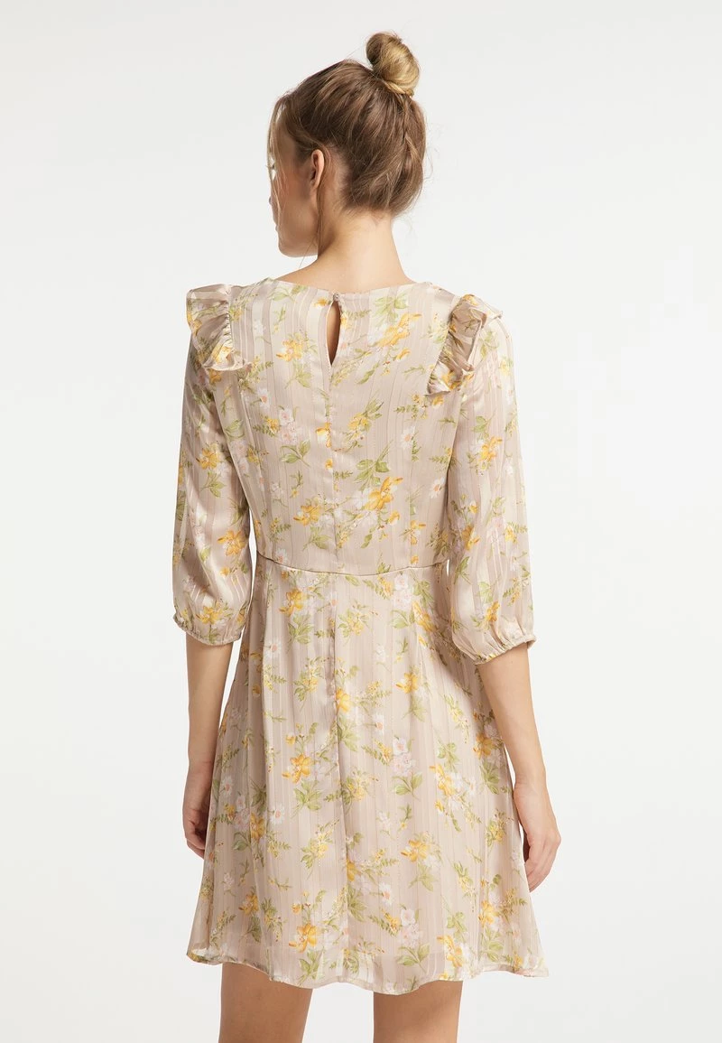 DreiMaster Mujer Vestido Informal - Nude Blumen 3 DreiMaster Mujer Vestido Informal - Nude Blumen - Imagen 3