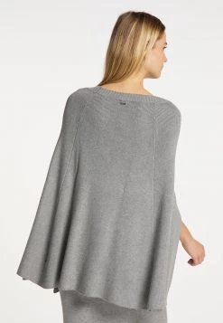 Mujer DREIMASTER BARADELLO - Poncho - Grau Melange -Tienda DreiMaster barata c10121acba634c7ba035f05dc1b8de40