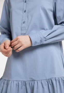 DreiMaster Mujer Vestido Camisero - Graublau -Tienda DreiMaster barata c53c57ae3ce643e8928fbb54191c3a7a