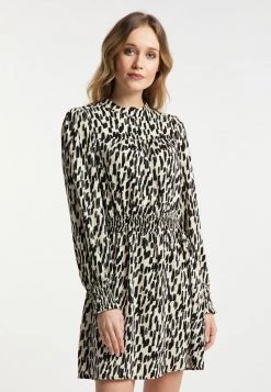 DREIMASTER MARKANI - Vestido Informal - Black/beige, Mujer