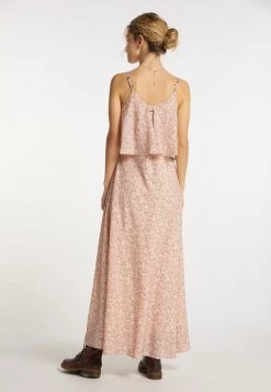 DreiMaster Mujer Vestido Largo - Rosa Wollweiss -Tienda DreiMaster barata cba4fb44c5134a69a3073d684ad52d0d