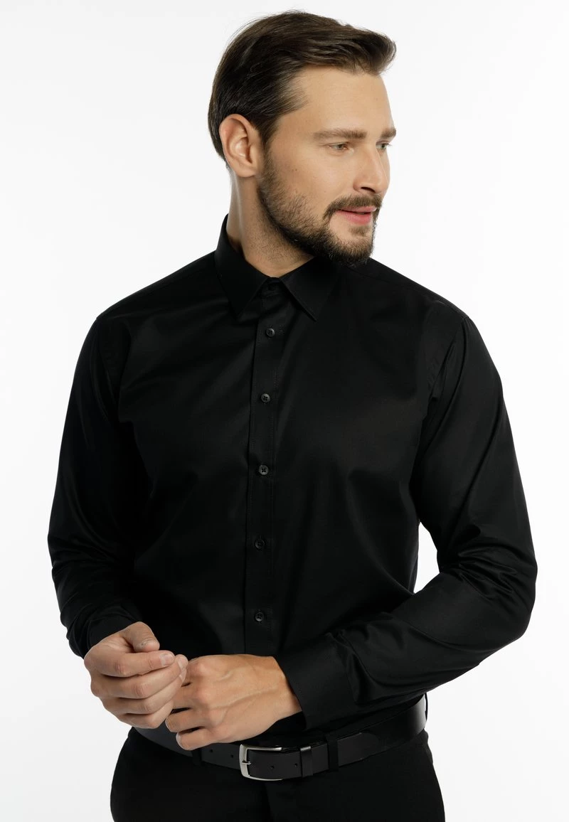 DreiMaster Hombre Camisa Elegante - Schwarz 4 DreiMaster Hombre Camisa Elegante - Schwarz - Imagen 4