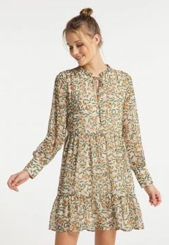 DreiMaster Mujer Vestido Informal - Weiss Blumen