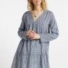 DreiMaster Mujer Vestido Informal - Graublau Wollweiss