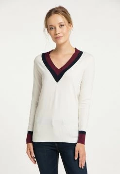 DREIMASTER BRIDGEPORT - Jersey De Punto - Wollweiss, Mujer