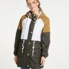 Mujer DREIMASTER BOUNDRY - Parka - Dunkelsand D. Oliv