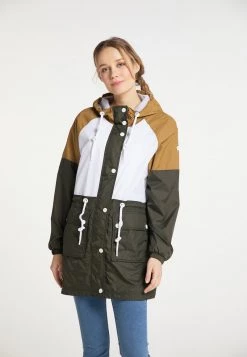 Mujer DREIMASTER BOUNDRY - Parka - Dunkelsand D. Oliv