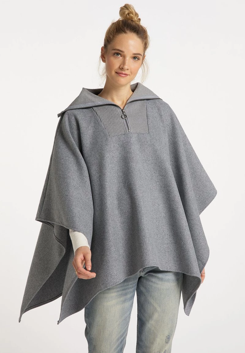 Mujer DREIMASTER BATUTTA - Poncho - Hellgrau Melange 1 Mujer DREIMASTER BATUTTA - Poncho - Hellgrau Melange