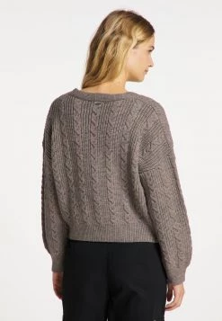 Mujer DREIMASTER INCUS - Chaqueta De Punto - Schlammbraun Melange -Tienda DreiMaster barata e4bcc853e9854757a18e47f86c95c783