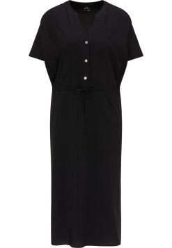 Mujer DREIMASTER EUCALY - Vestido Camisero - Schwarz -Tienda DreiMaster barata e5a54f701d0e43688a7882921f337b37