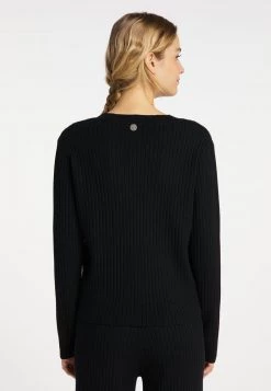 Mujer DREIMASTER INCUS - Chaqueta De Punto - Schwarz -Tienda DreiMaster barata e64be20fa94344c4a1a4692488a694e2