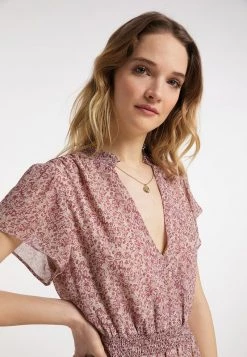 DreiMaster Mujer MIT ALLOVER-PRINT - Vestido Largo - Hellbeige Beerenrot -Tienda DreiMaster barata e64f11587cbc47c5b4b25a3f9e9927c7