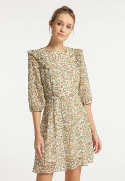 DreiMaster Mujer Vestido Informal - Weiss Blumen
