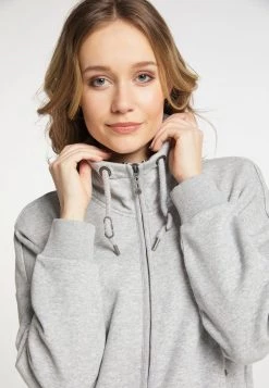 Mujer DREIMASTER TAKELAGE - Sudadera Con Cremallera - Hellgrau Melange -Tienda DreiMaster barata e83dd1cf3a08449f97d858fdaa2c86dc