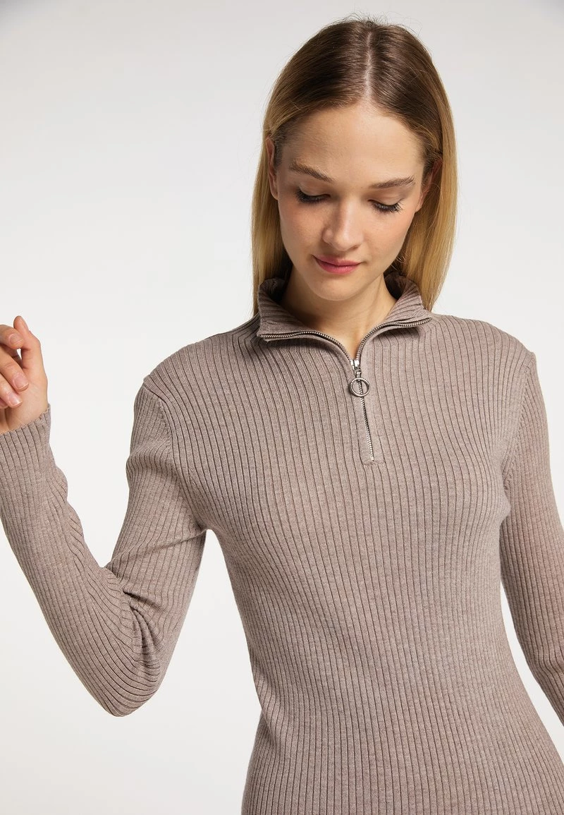 Mujer DREIMASTER KEYTI - Vestido De Tubo - Taupe Melange 4 Mujer DREIMASTER KEYTI - Vestido De Tubo - Taupe Melange - Imagen 4